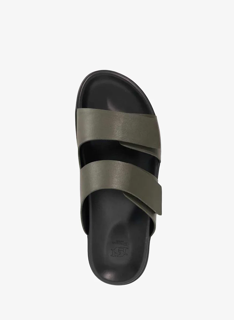 Dune London Khaki IMMINENTS Double Strap Comfort Sandals for Men | Best Price UAE